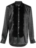 Comme des Garçons Homme Plus polka-dot faux-fur trim satin shirt - Black