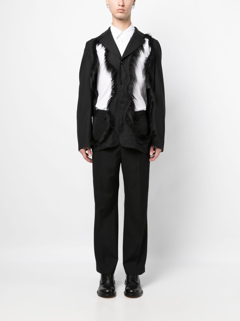 Comme Des Garçons Homme Plus cut-out detailing wool blazer - Zwart