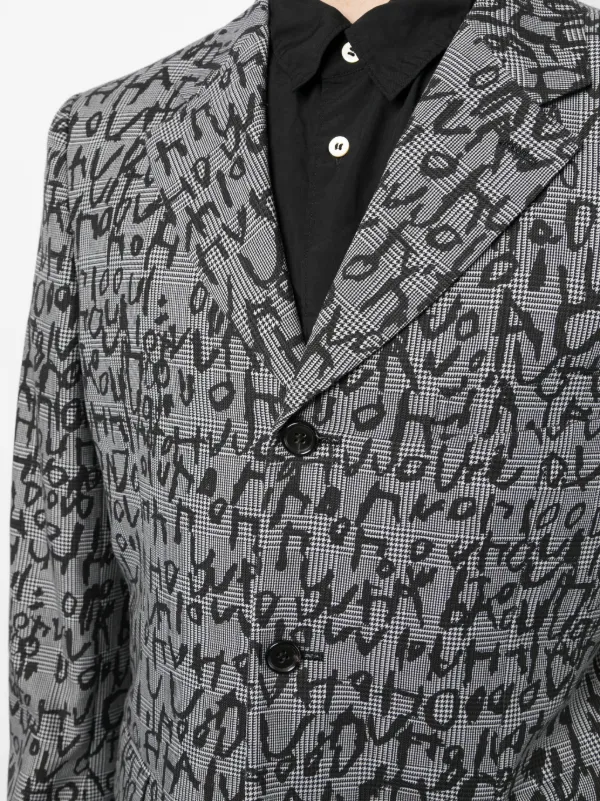 Comme Des Garçons Homme Plus abstract-pattern Print notched