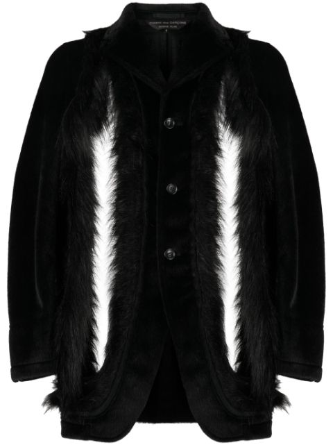 Comme des Garcons Homme Plus cut-out faux-fur blazer Men