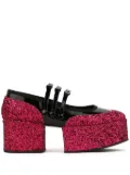 Noir Kei Ninomiya glittered platform loafers - Black