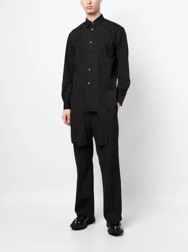 Comme Des Garçons Shirt アシンメトリーヘム シャツ | ブラック Comme Des Garçons Shirt アシンメトリーヘム シャツ | ブラック