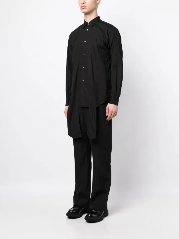 Comme Des Garçons Shirt アシンメトリーヘム シャツ | ブラック