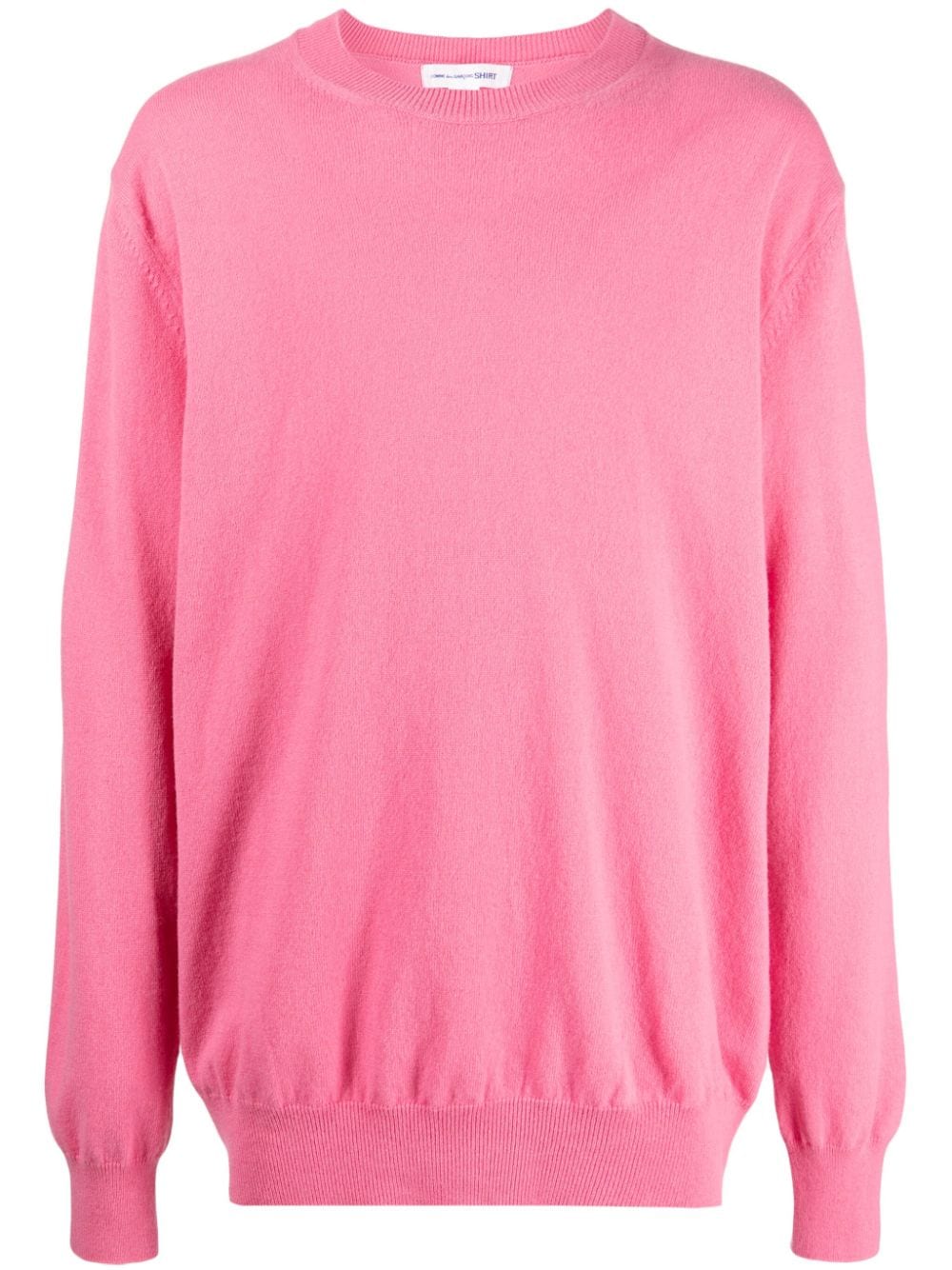 Comme Des Garçons Shirt Long-sleeve Ribbed Wool Jumper In Pink
