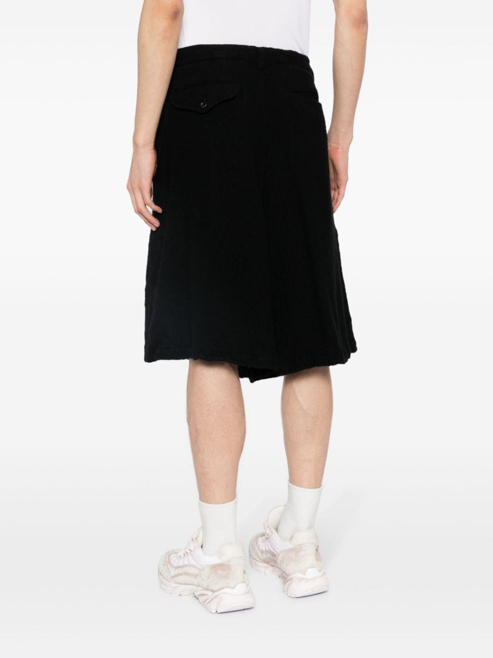 Shop Comme Des Garçons Shirt Drop-crotch Tailored Shorts In Black