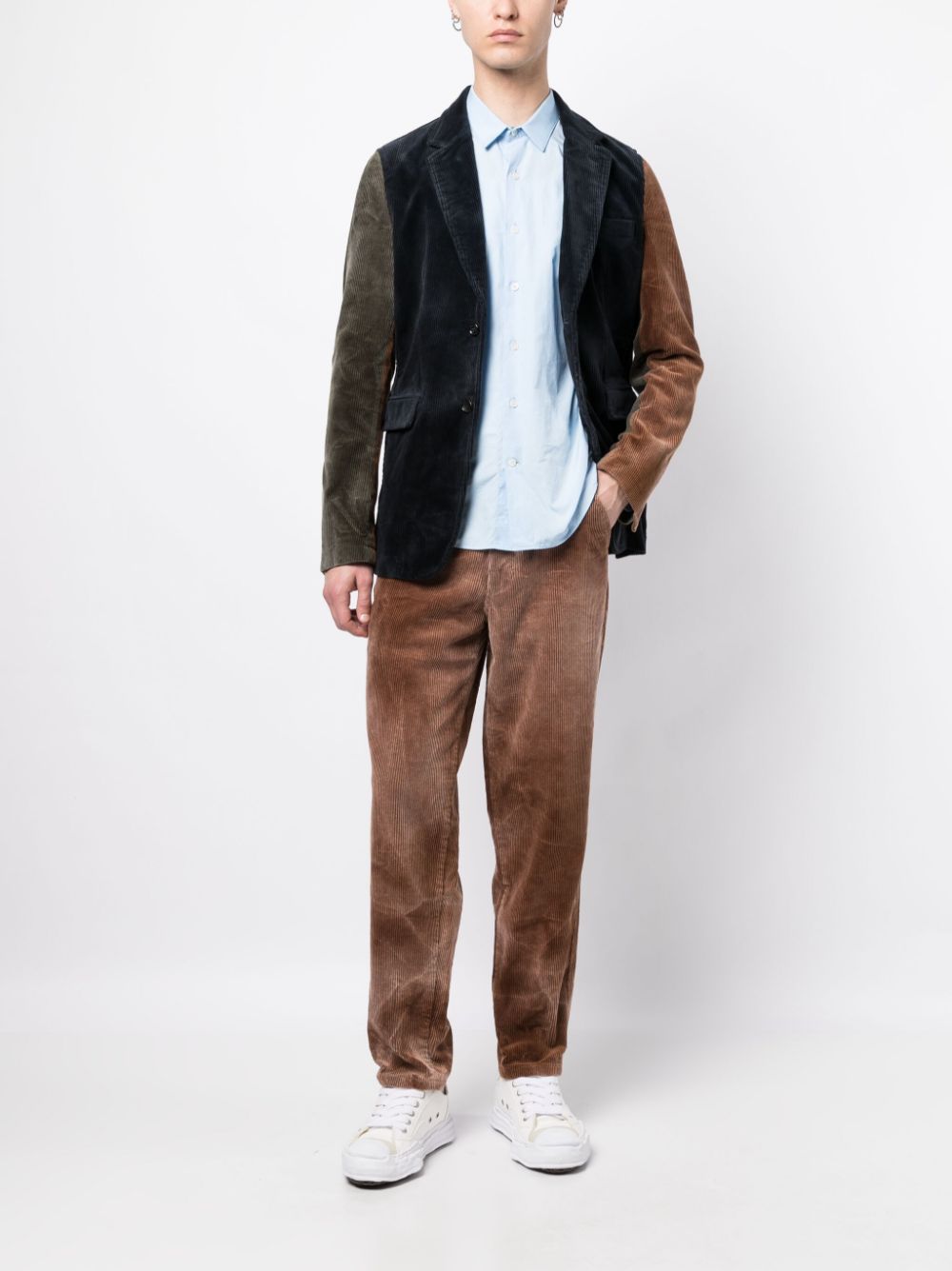 Shop Comme Des Garçons Shirt Sun-bleached Corduroy Trousers In Brown