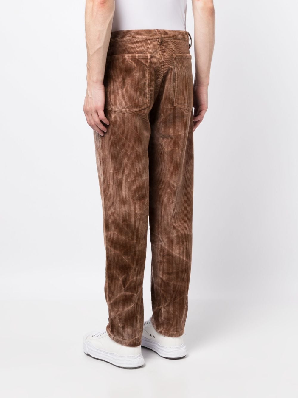 Shop Comme Des Garçons Shirt Sun-bleached Corduroy Trousers In Brown