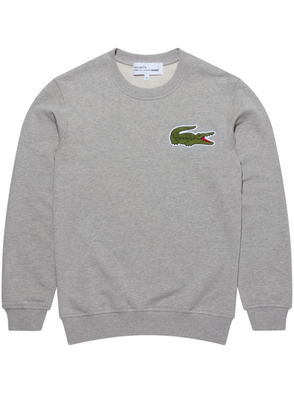 COMME DES GARÇONS SHIRT X LACOSTE LOGO-PATCH COTTON SWEATSHIRT