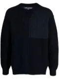 Comme des Garçons Homme chunky-knit patchwork jumper - Blue