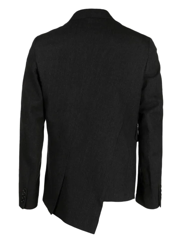 Comme Des Garçons Homme Deux asymmetric-design Wool Blazer Grey