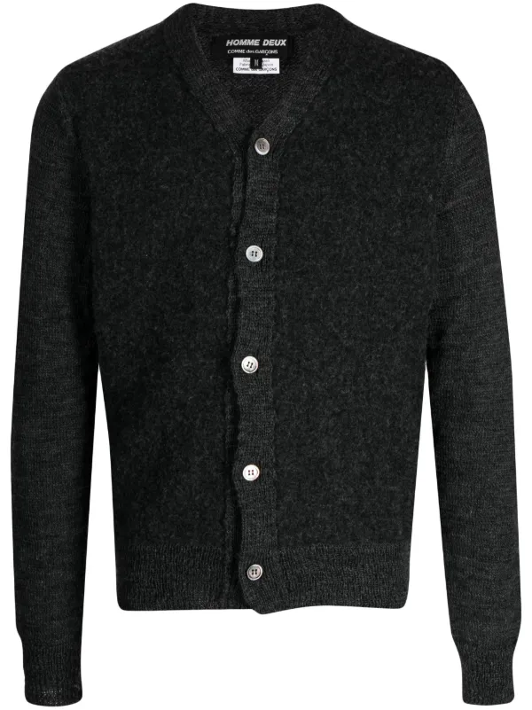 Comme Des Garcons Homme Deux Cardigan Boutonne En Laine a Col v Noir FARFETCH MA