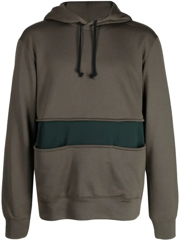 Comme Des Garçons Homme Deux drawstring-hood Panelled Hoodie | Green |  FARFETCH