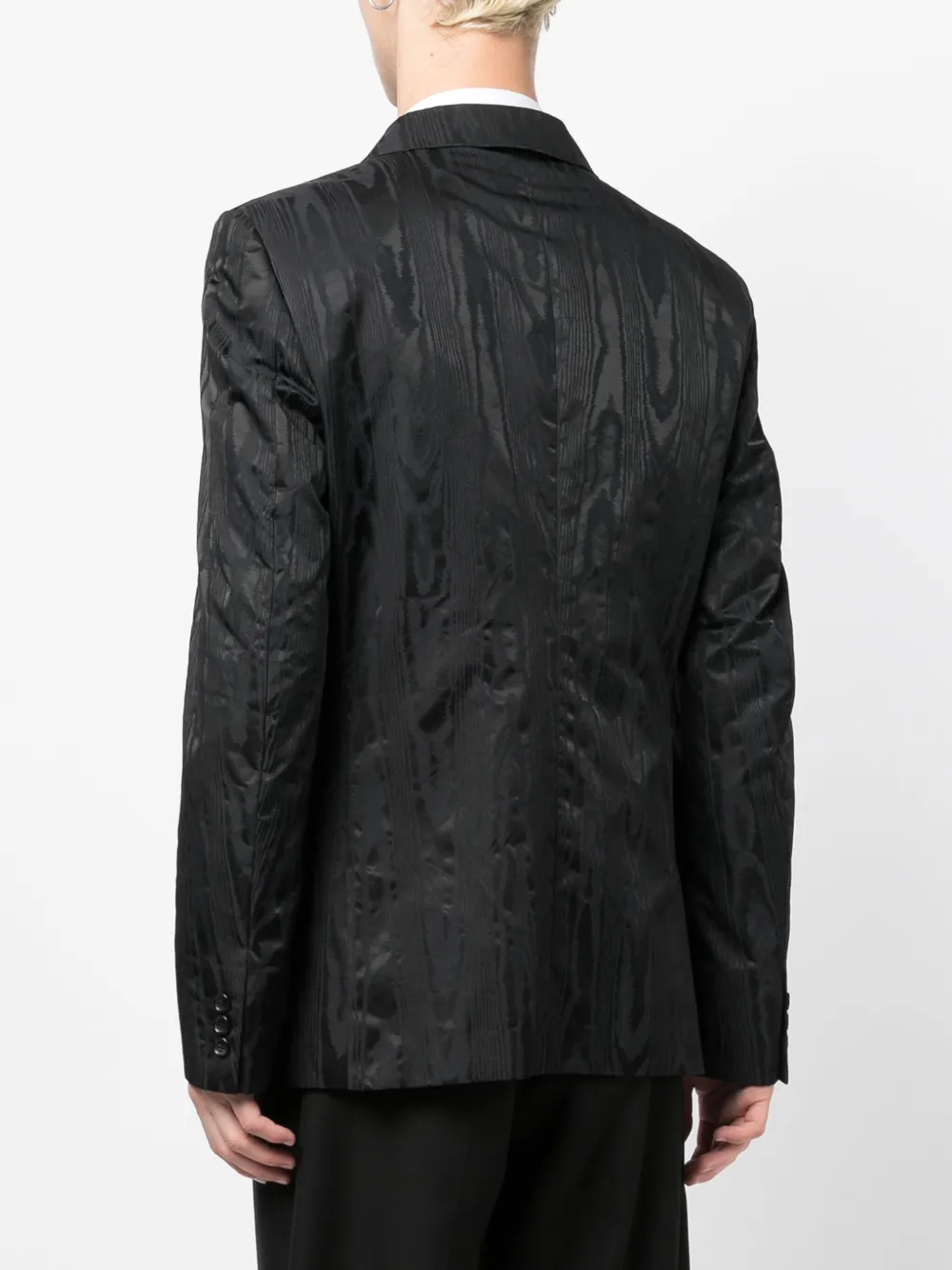 Shop Comme Des Garçons Homme Deux Textured-finish Peak-lapels Blazer In Black