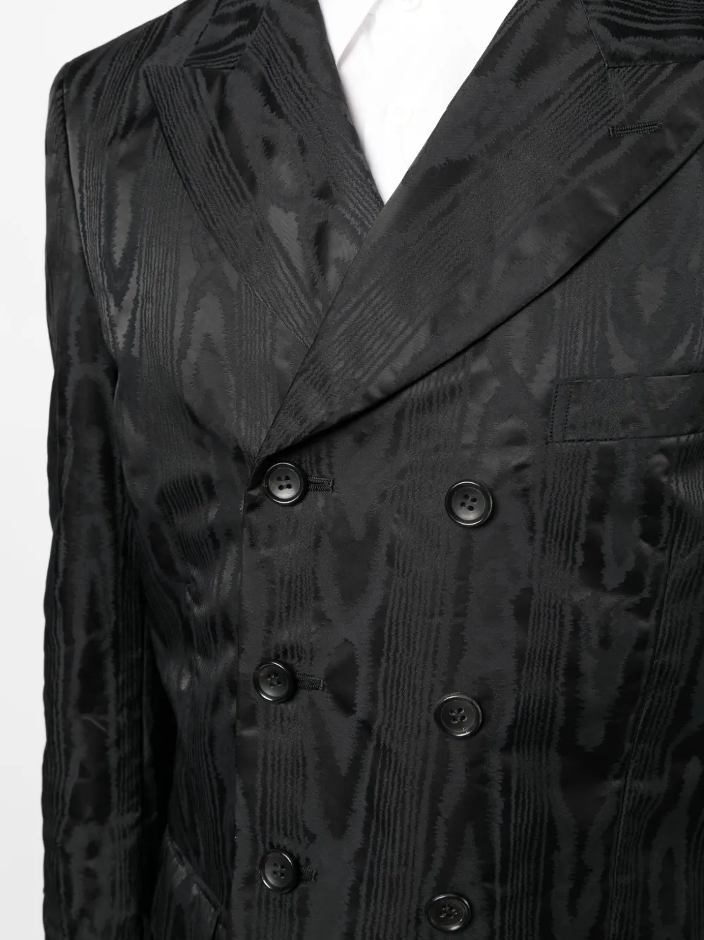 Shop Comme Des Garçons Homme Deux Textured-finish Peak-lapels Blazer In Black