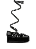 Noir Kei Ninomiya stud-embellished leather loafers - Black