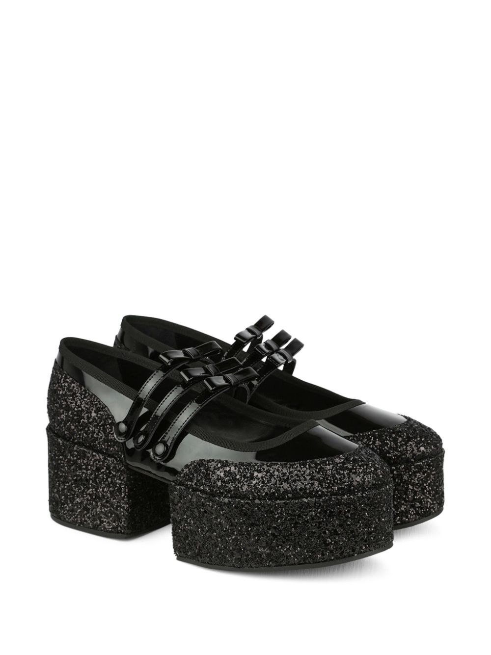 Noir Kei Ninomiya 70mm glitter-embellished Platform Mary Janes