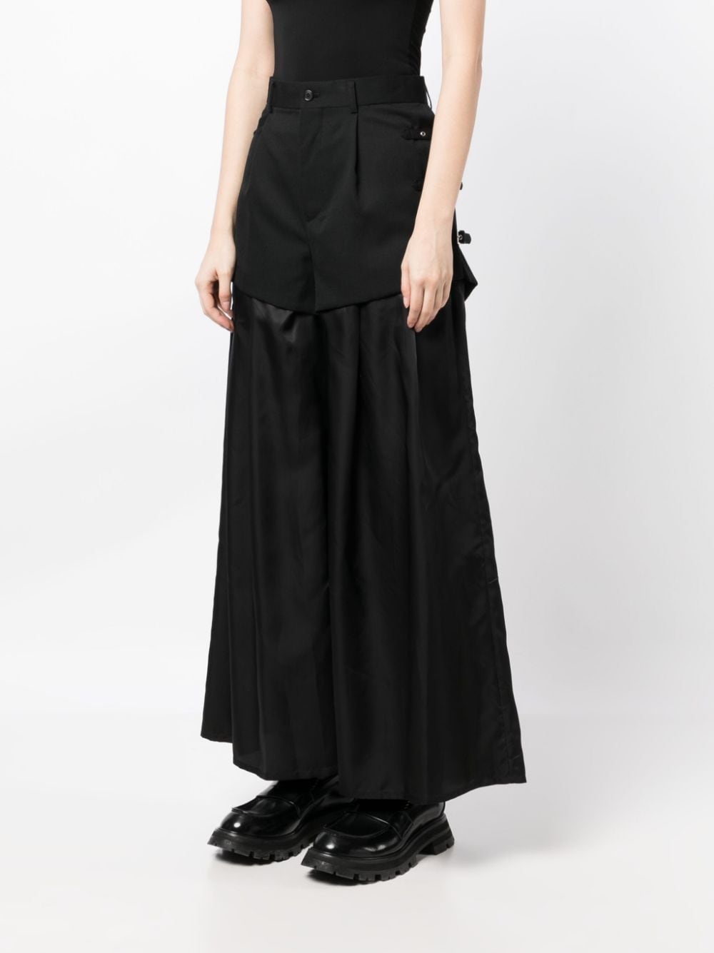 Noir Kei Ninomiya layered-effect Wool Palazzo Pants - Farfetch