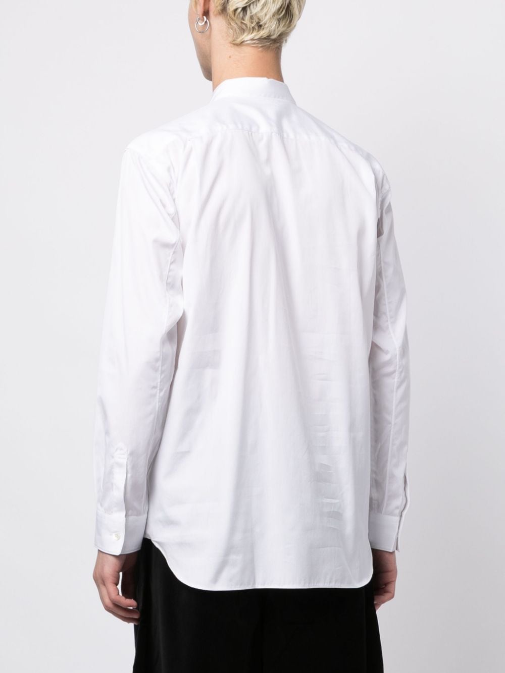Shop Comme Des Garçons Shirt Panelled Cut-out Cotton Shirt In White