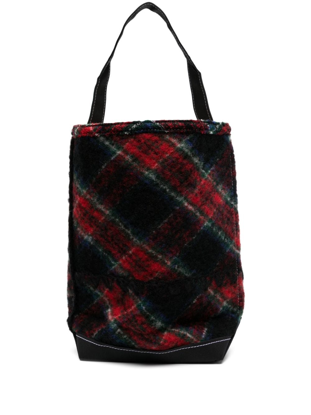 Comme Des Garçons Tao X Tembea Checked Cotton Tote Bag In Blue