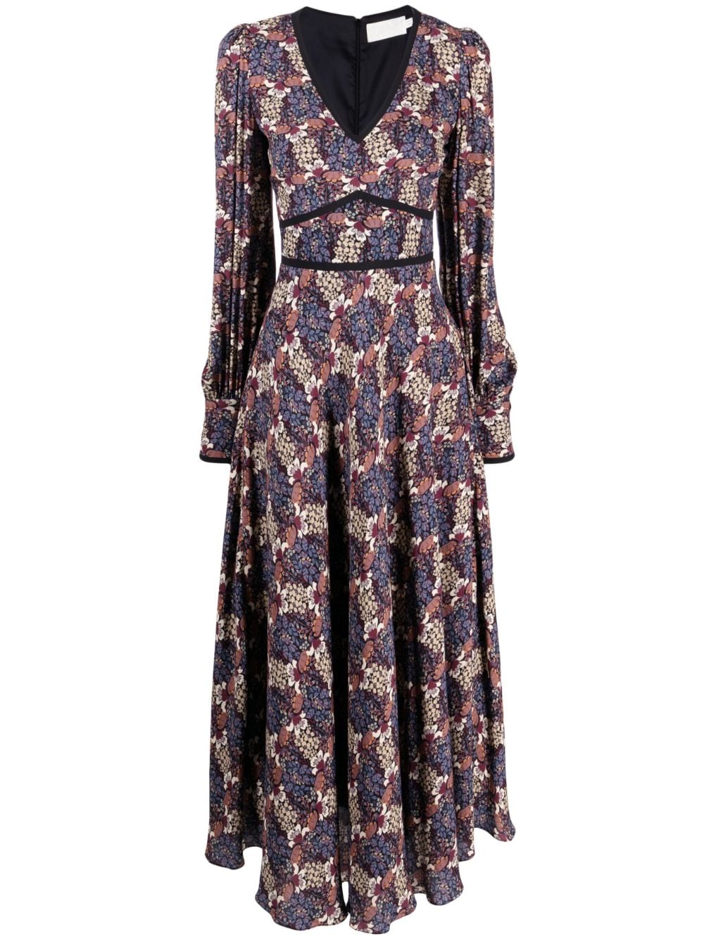 Jane Floral-print Flared Dress In Multicolour