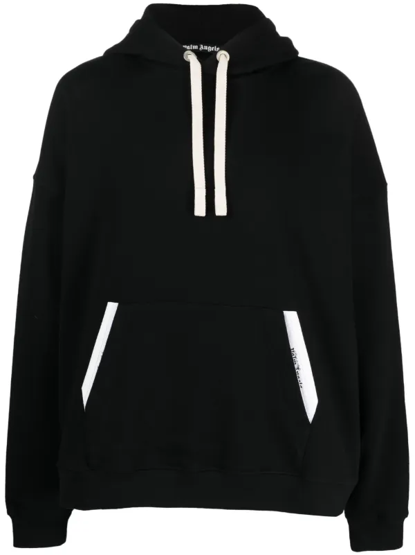 パーカー・フーディ PALM ANGELS Men Hoodies PMBB126E23FLE002 1003 black Palm Angels Black hoodie withe pockets | TheDoubleF