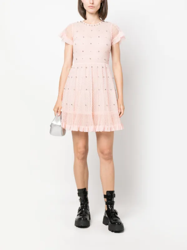 RED Valentino ビジュートリム プリーツミニドレス - Farfetch