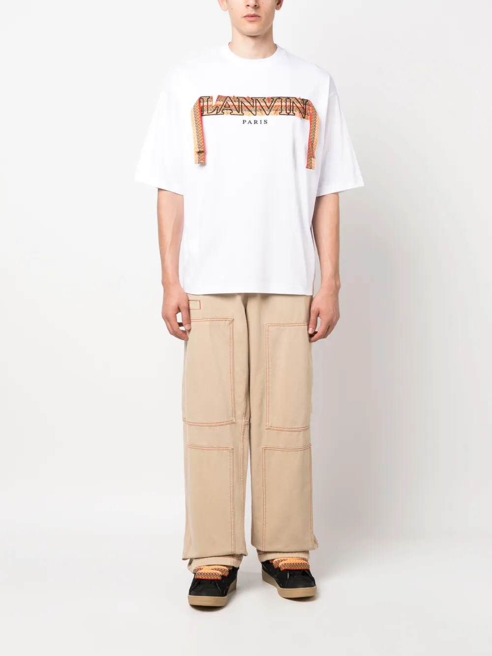 Lanvin braided ribbon embroidered T-shirt - Wit