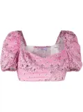 MC2 Saint Barth Delia graphic-print cropped top - Pink