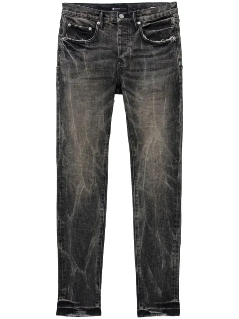 Purple Brand acid-wash low-rise skinny jeans