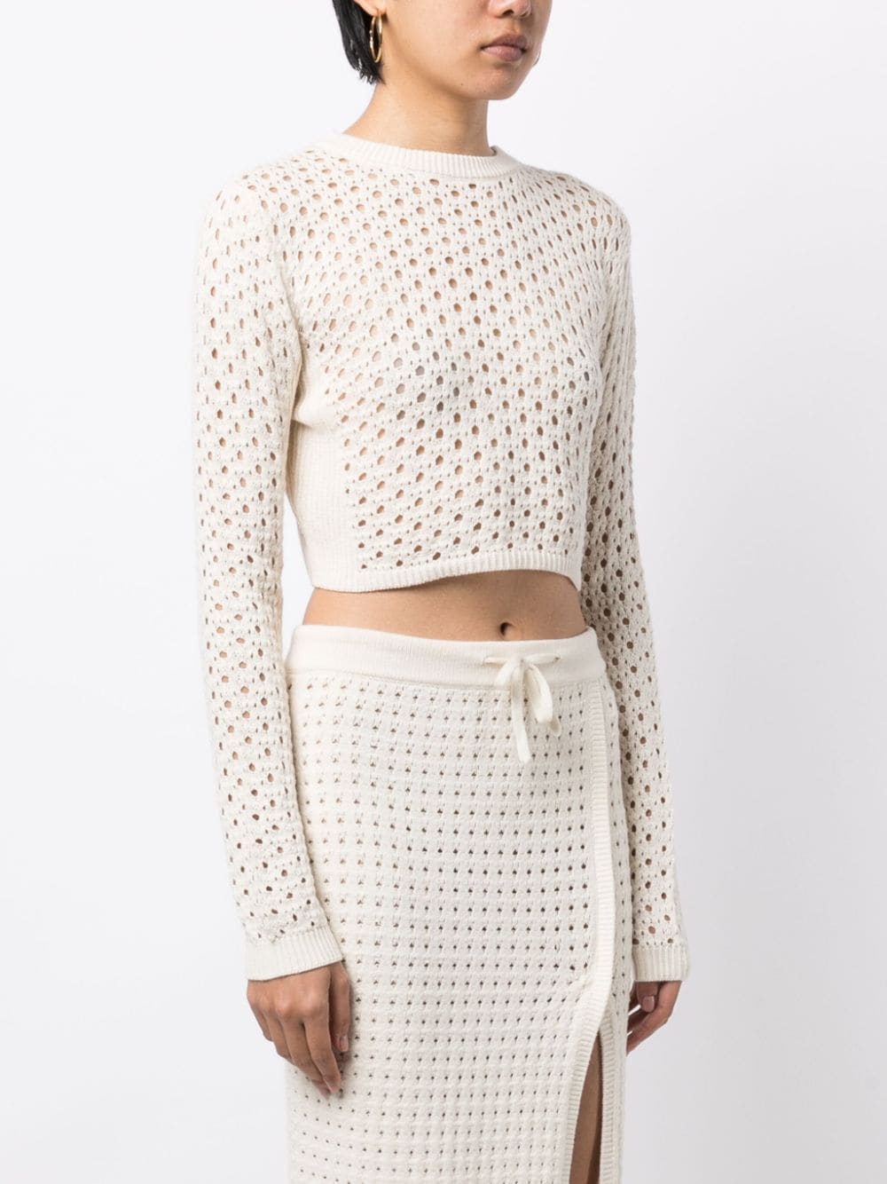Shop Cashmere In Love Ria Crochet-knit Jumper In Weiss