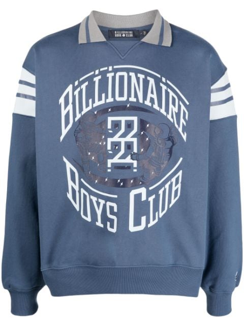 Billionaire Boys Club - logo-print spread-collar cotton sweatshirt