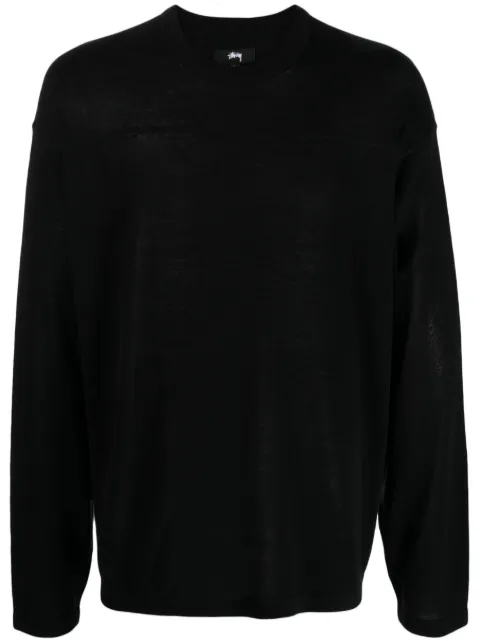 Stüssy logo-print fine-knit sweatshirt
