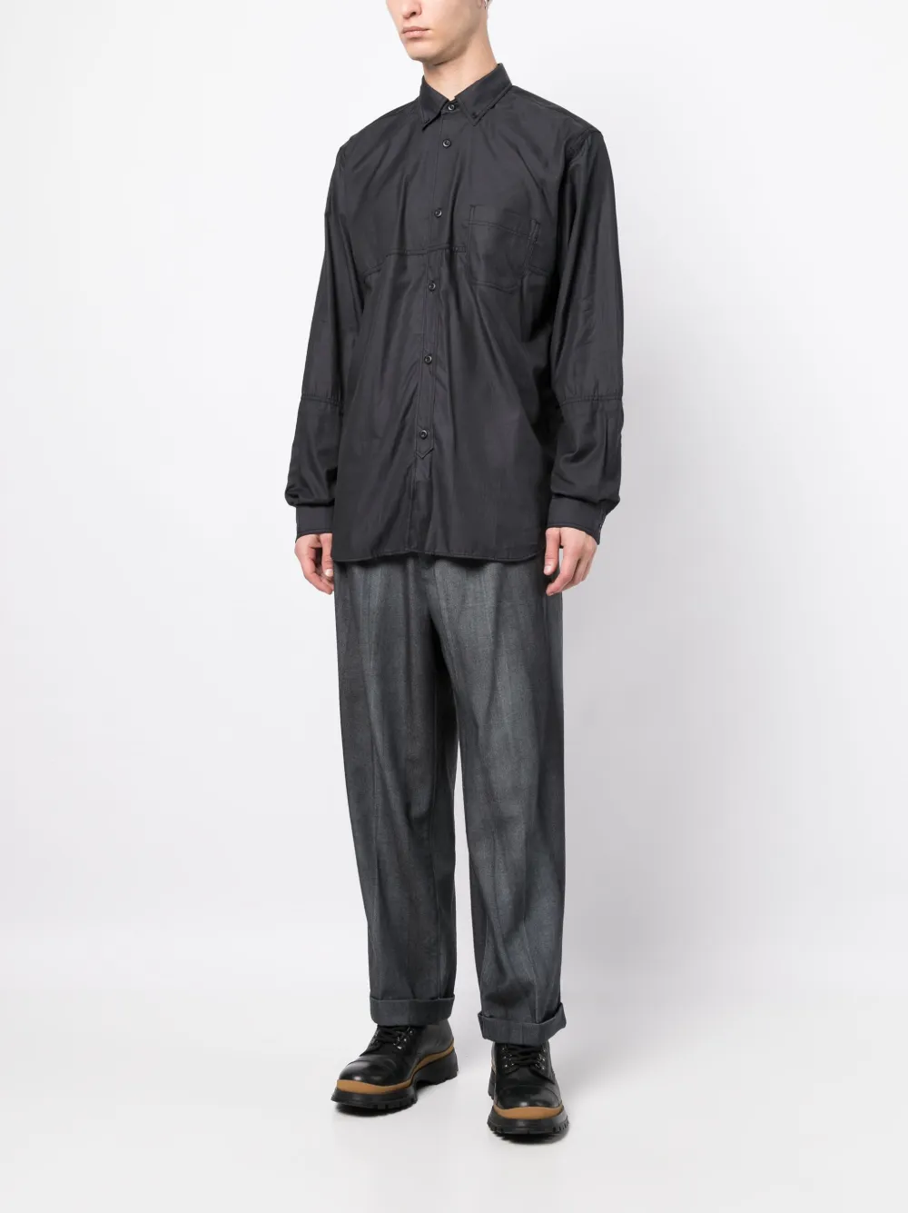 Junya Watanabe MAN Katoenen overhemd - Zwart