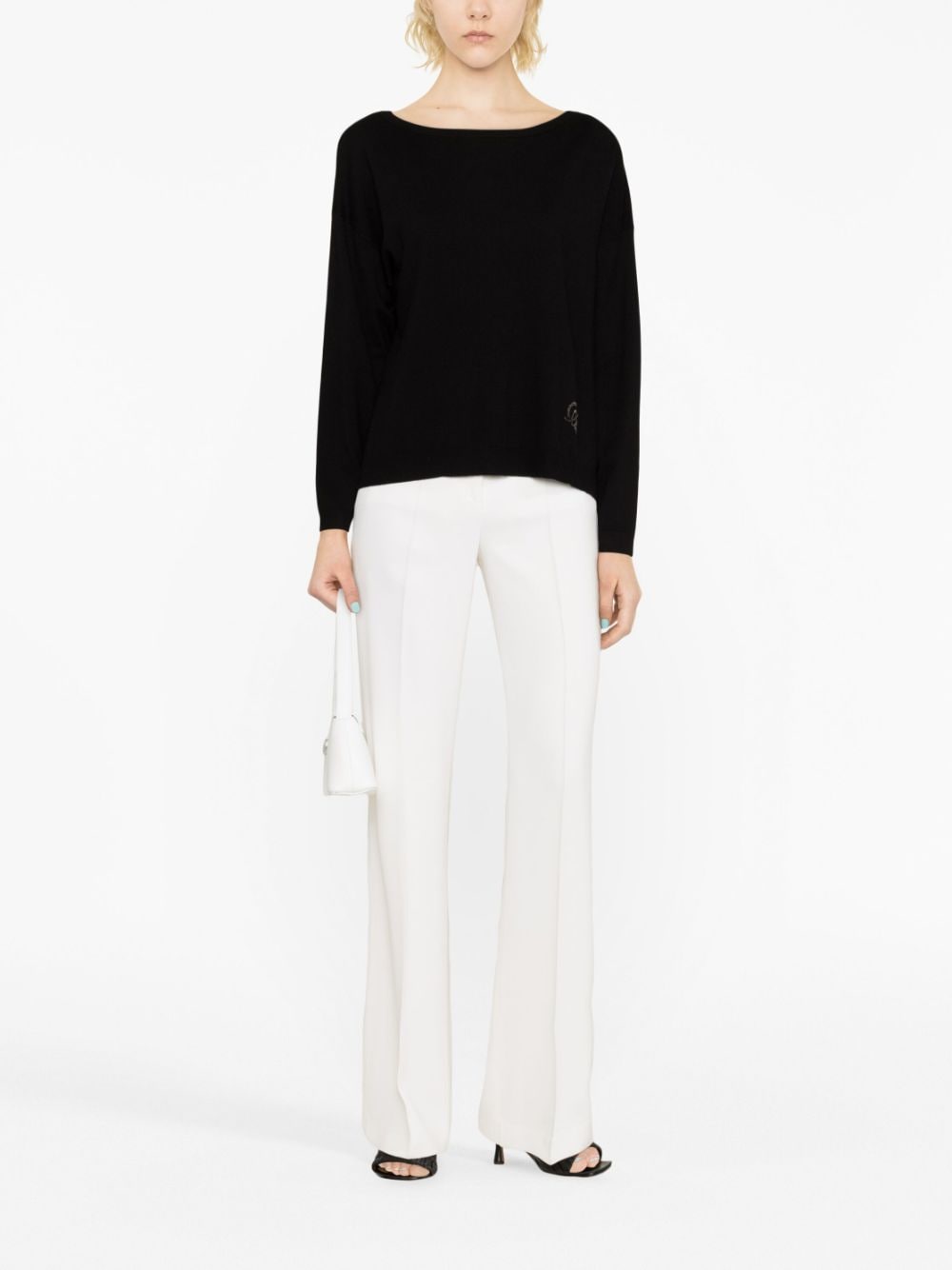 LIU JO boat-neck jersey jumper - Zwart