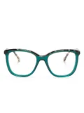 Carolina Herrera contrast-border square-frame glasses - Green