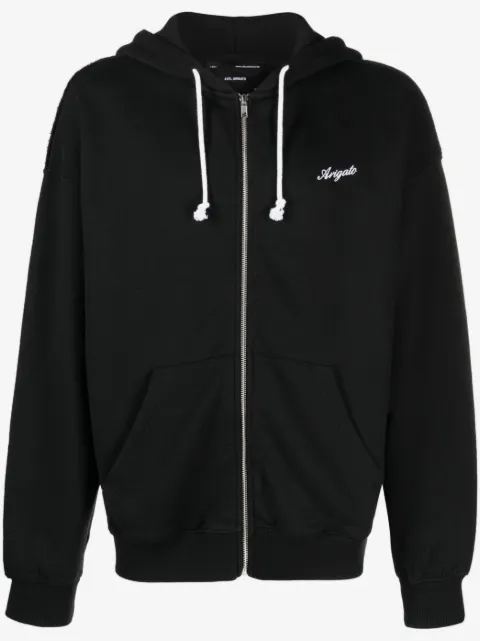 Axel Arigato embroidered-logo zip-fastening hoodie