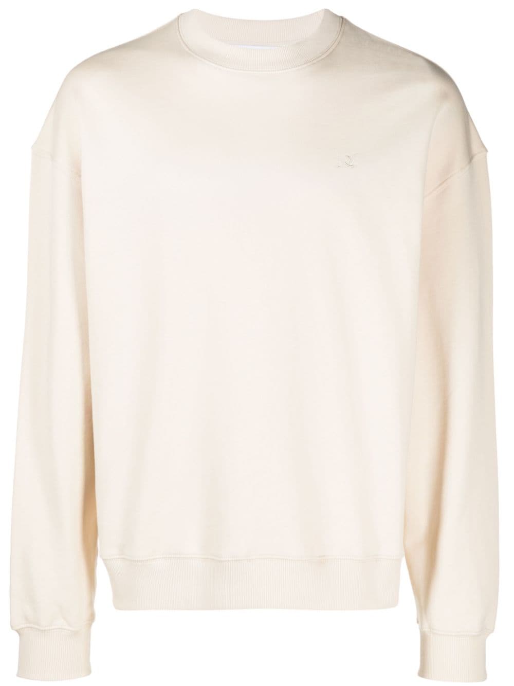 Shop Axel Arigato Embroidered-logo Long-sleeve Sweatshirt In Neutrals