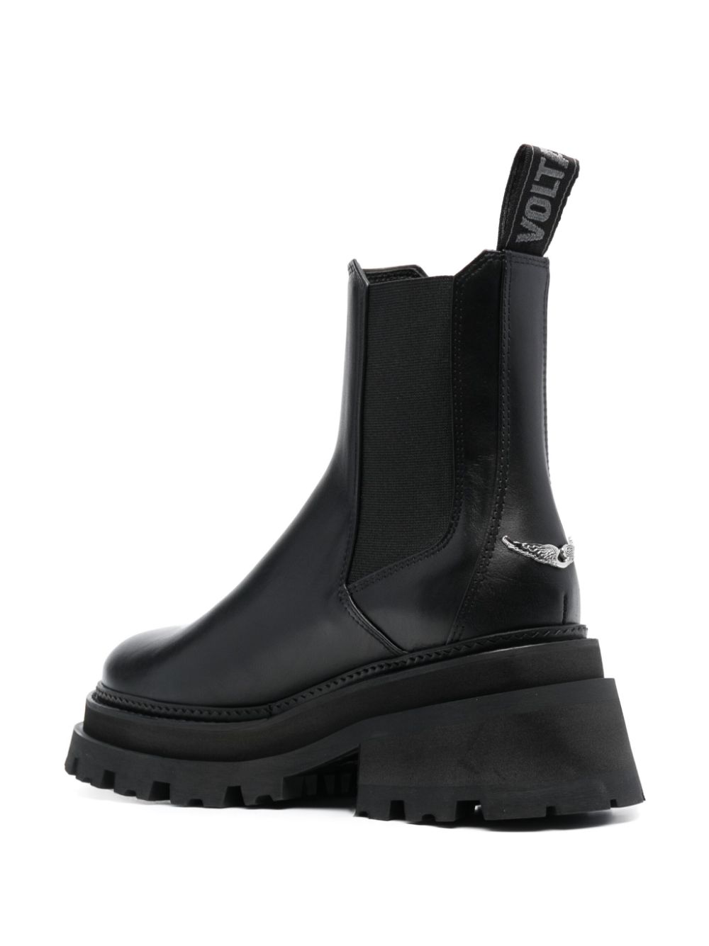 Shop Zadig & Voltaire Round-toe Leather Ankle Boots In Black