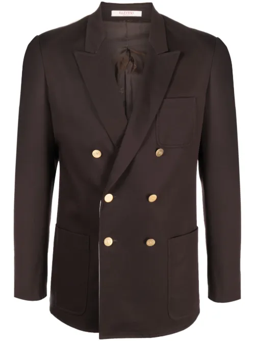 Blazer croisé à détail VLOGO - Valentino Garavani - Modalova
