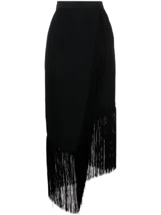 Taller Marmo Bossa Nova Fringed Midi Skirt Black FARFETCH UK