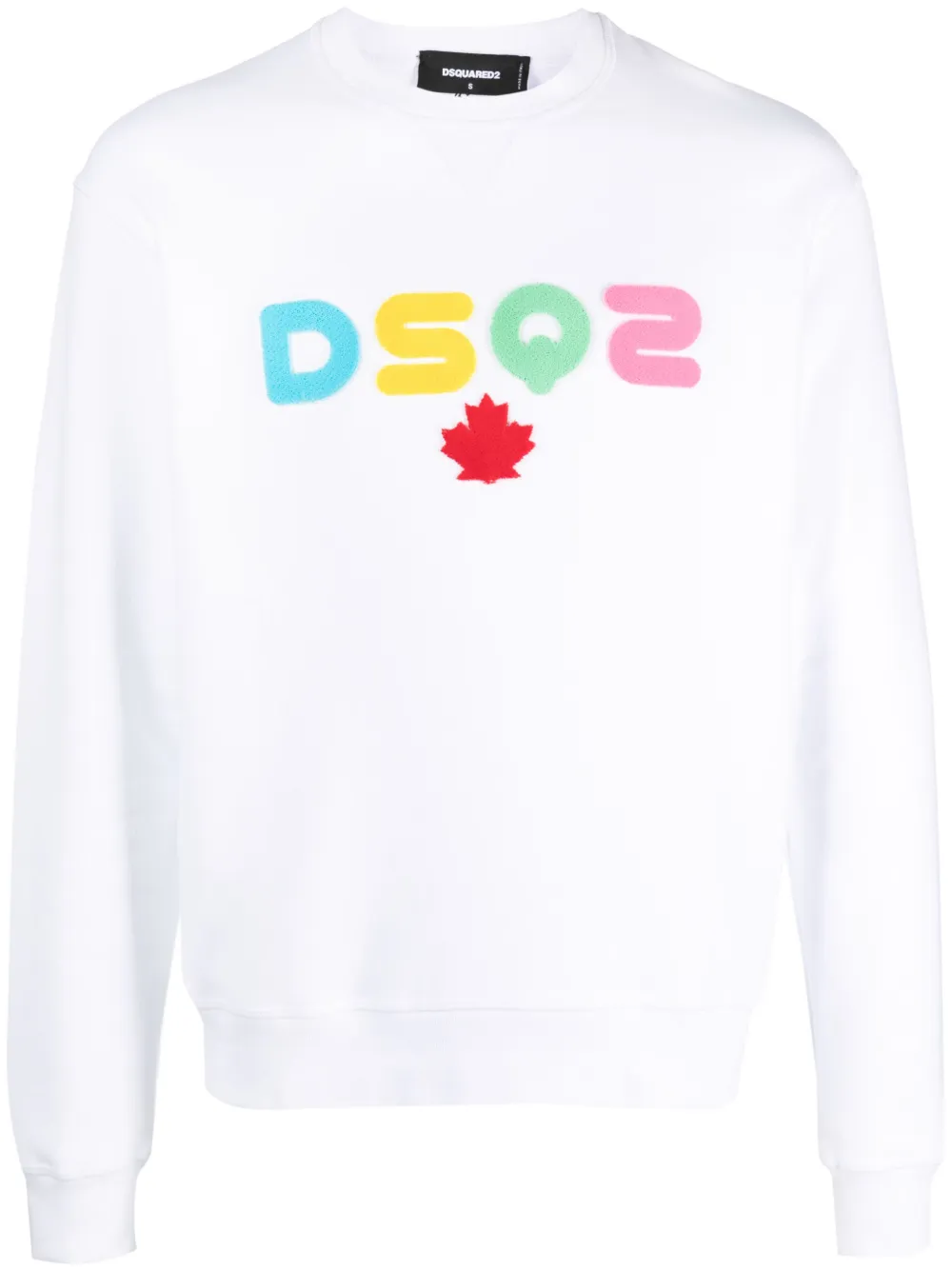 Dsquared2 logo-appliqué cotton sweatshirt - White