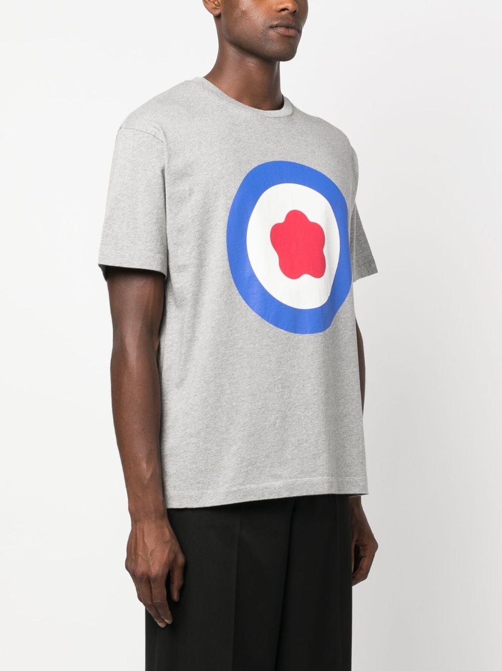Shop Kenzo Target Cotton T-shirt In Grey