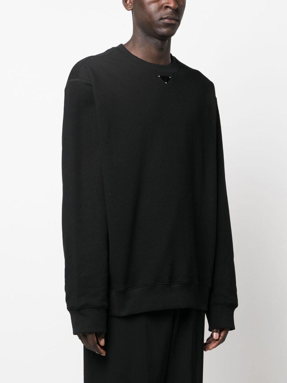 Prada triangle-logo Cotton Sweatshirt - Farfetch