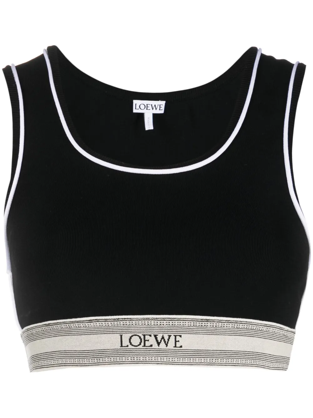 LOEWE Top corto con righe - Nero