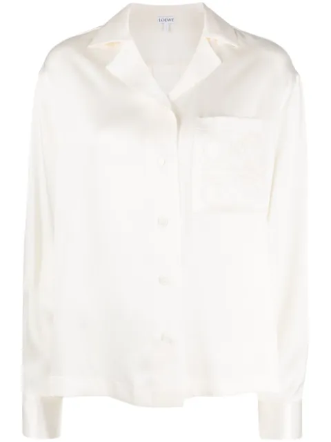 LOEWE chemise en soie à col cranté