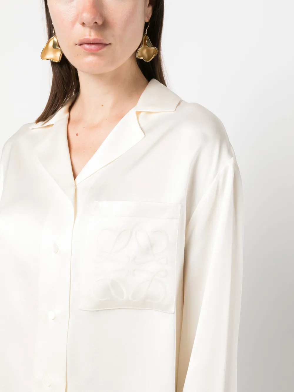 LOEWE Blouse met gekerfde kraag Wit