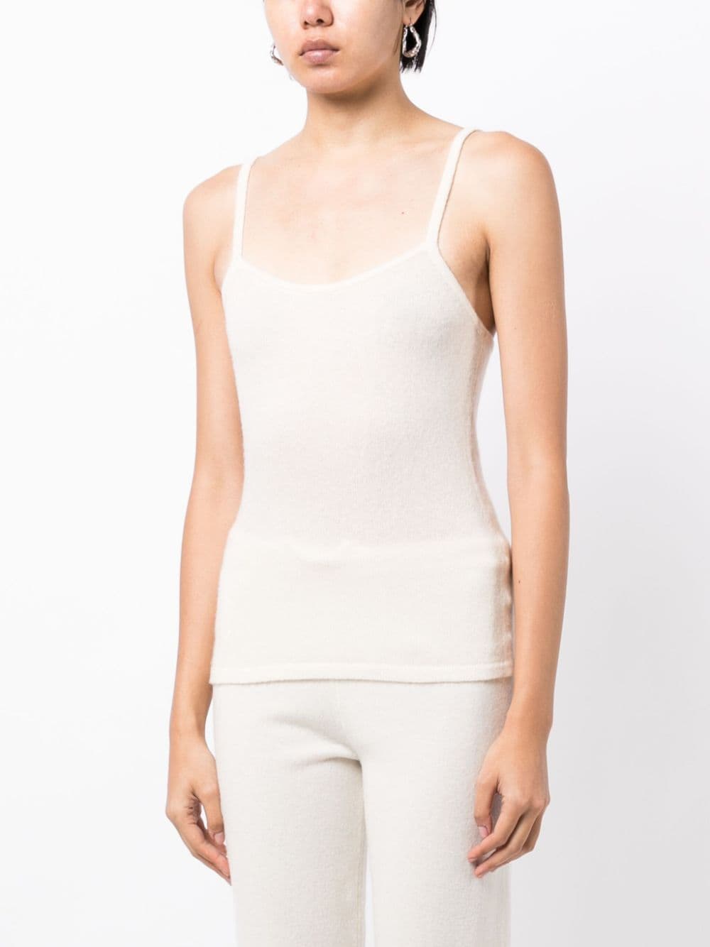 Shop Cashmere In Love Amaya Fine-knit Tank Top In White