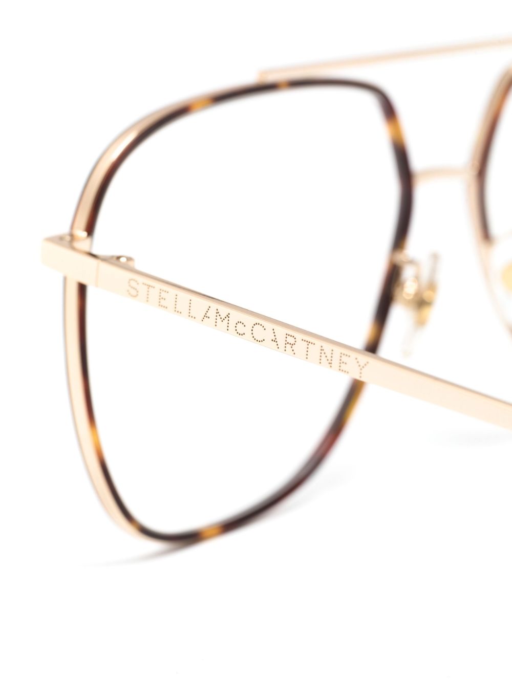 Stella Mccartney Eyewear Tortoiseshell Effect Round Frame Glasses 