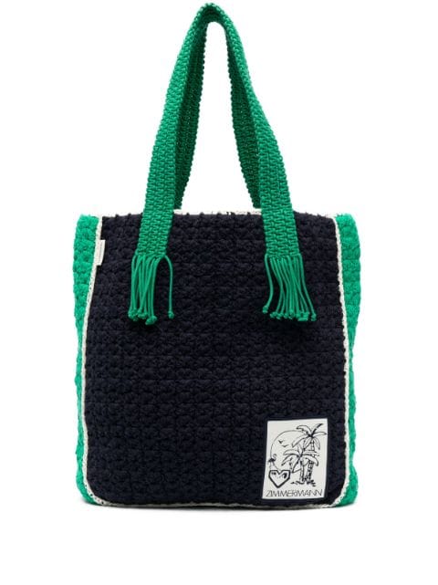 ZIMMERMANN crochet-knit shopper tote bag