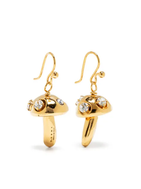 Marni mushroom crystal pendant earrings